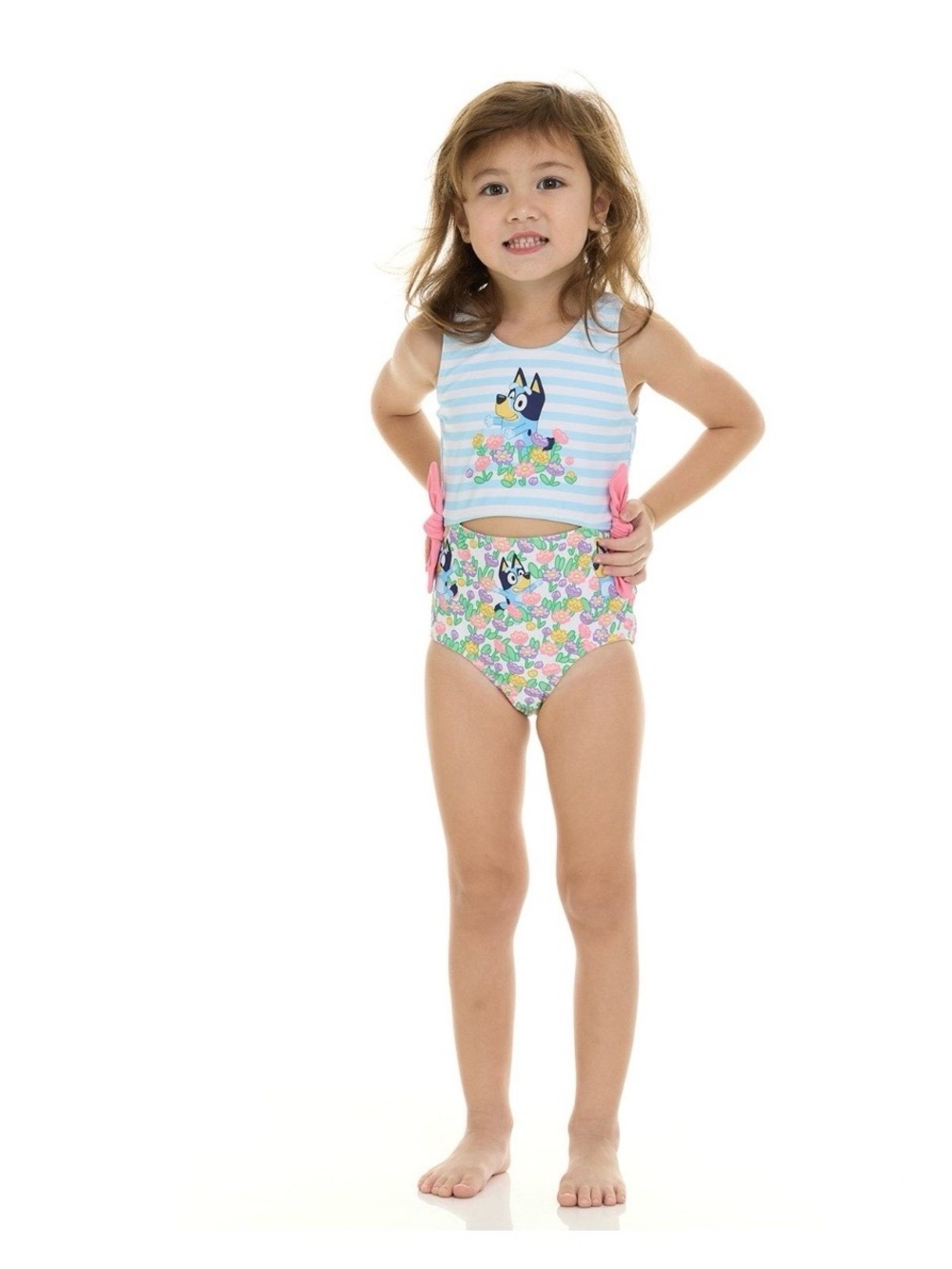 NWT girls Bluey One-Piece Swimsuit with matching coverup size 5t